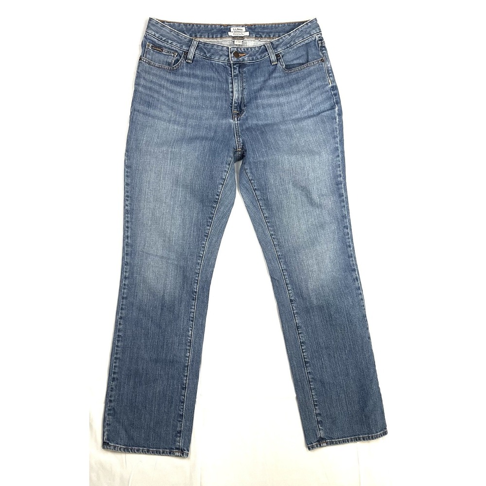 L.L. Bean Women 12 Regular Favorite Fit Straight Leg Stretch Denim Jeans 292220